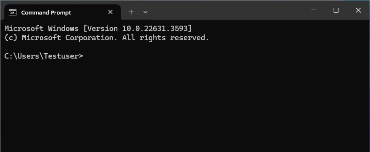 Command prompt window