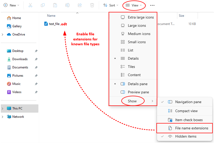 Enabling file extensions