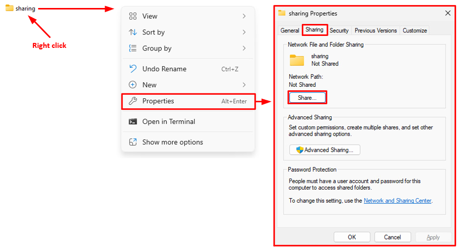 Enable folder sharing
