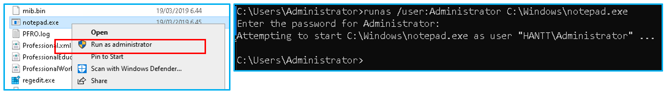 Run programs as administrator