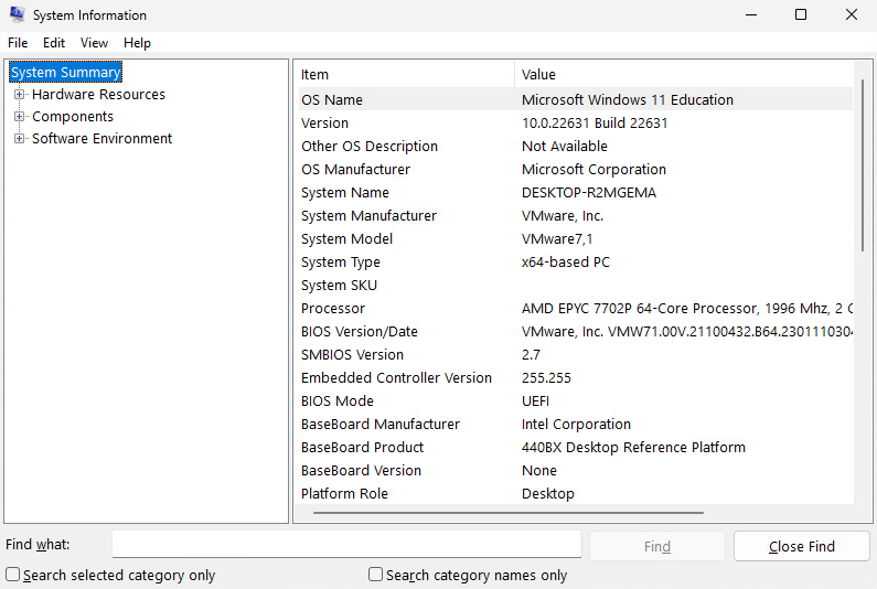 System information tool