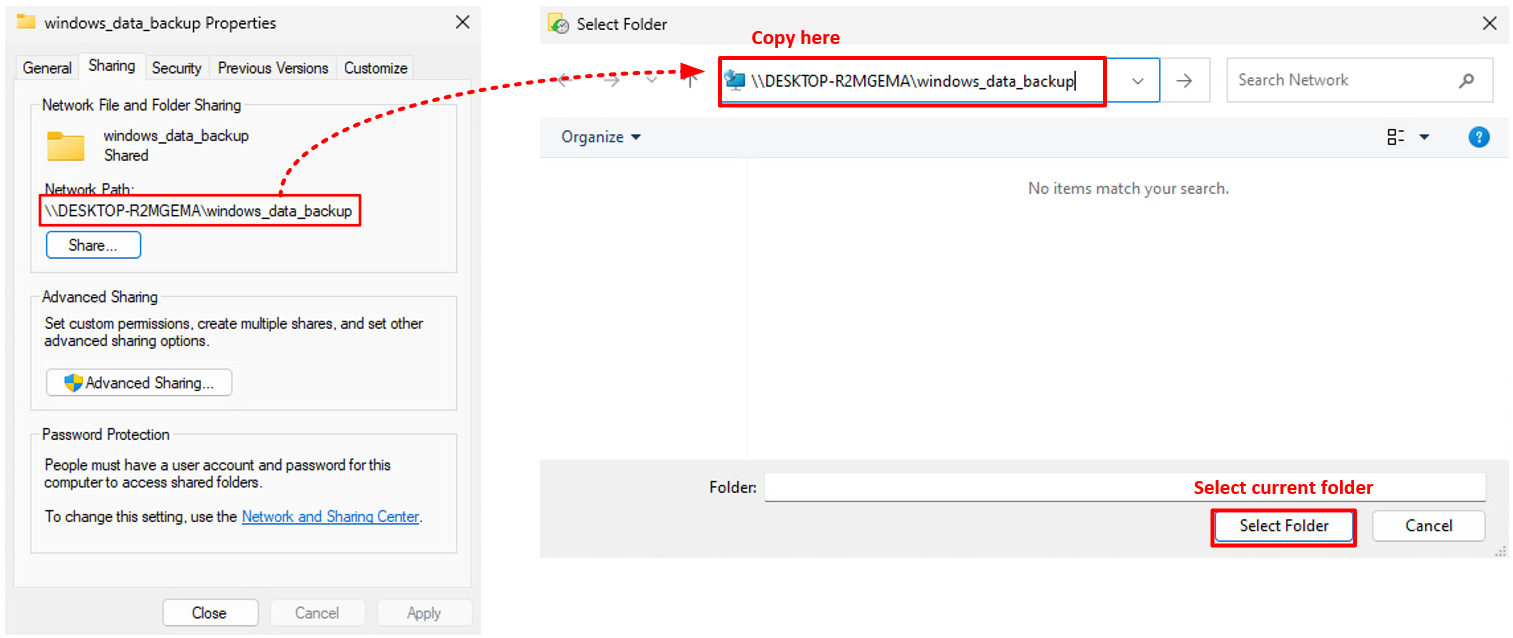 Use network path for a drive reference