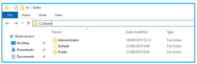 User account path in Windows